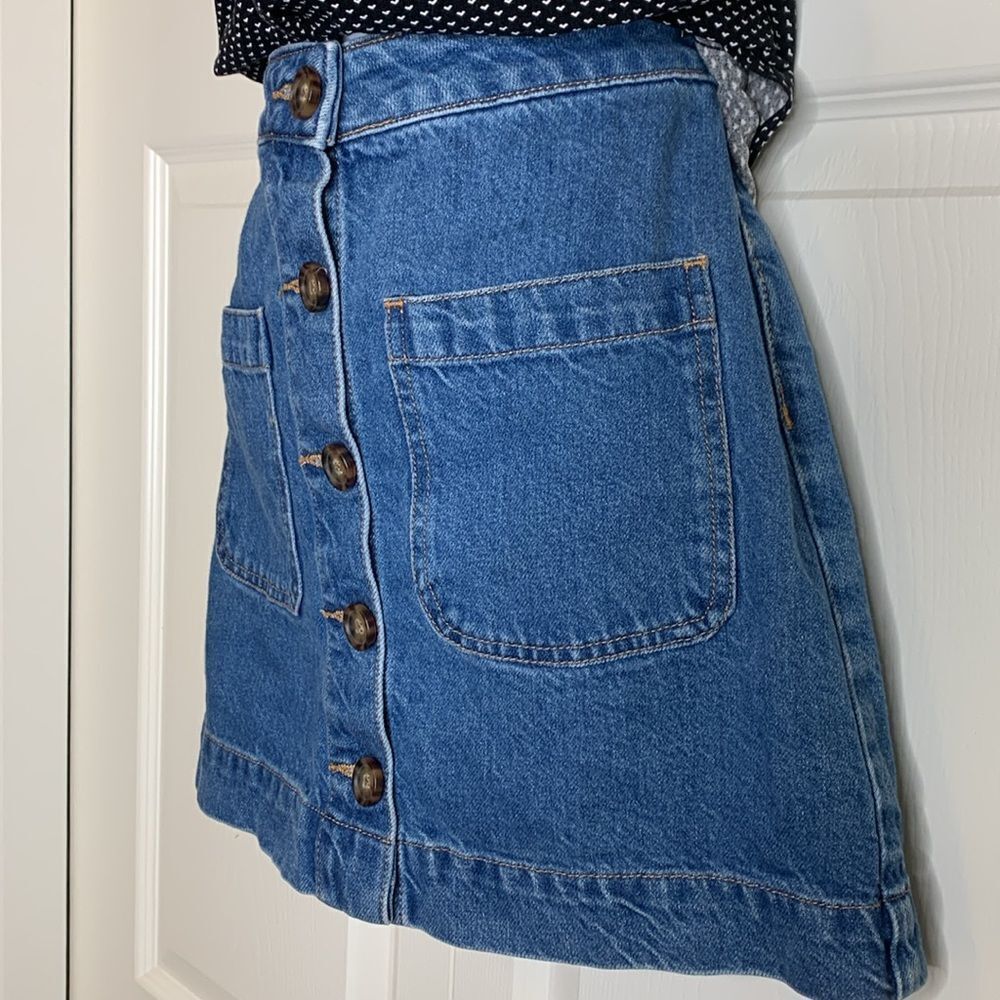 We The Free Blue Denim Skirt, button down, size 24 - Picture 3 of 10